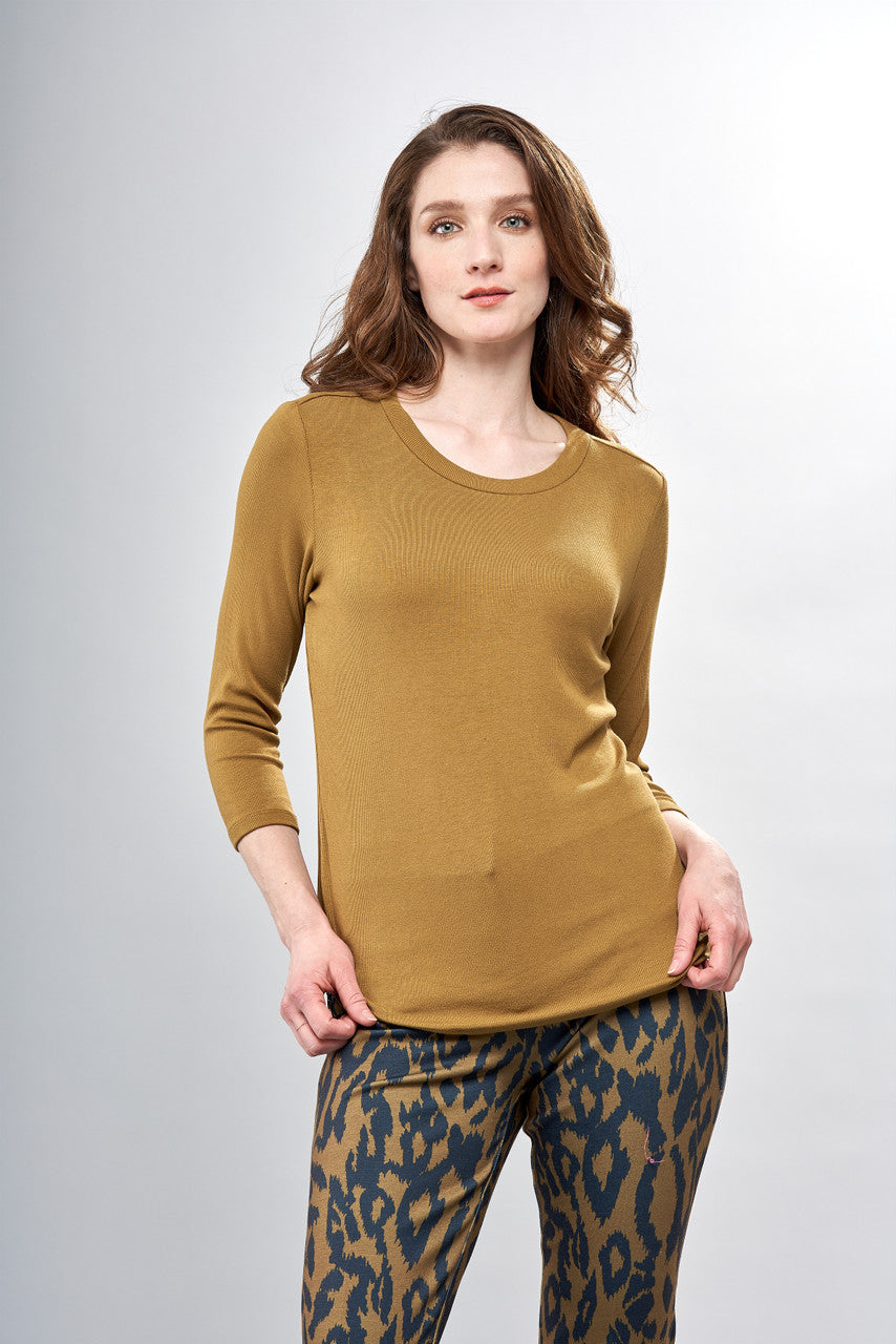 3/4 Sleeve Top in Gold