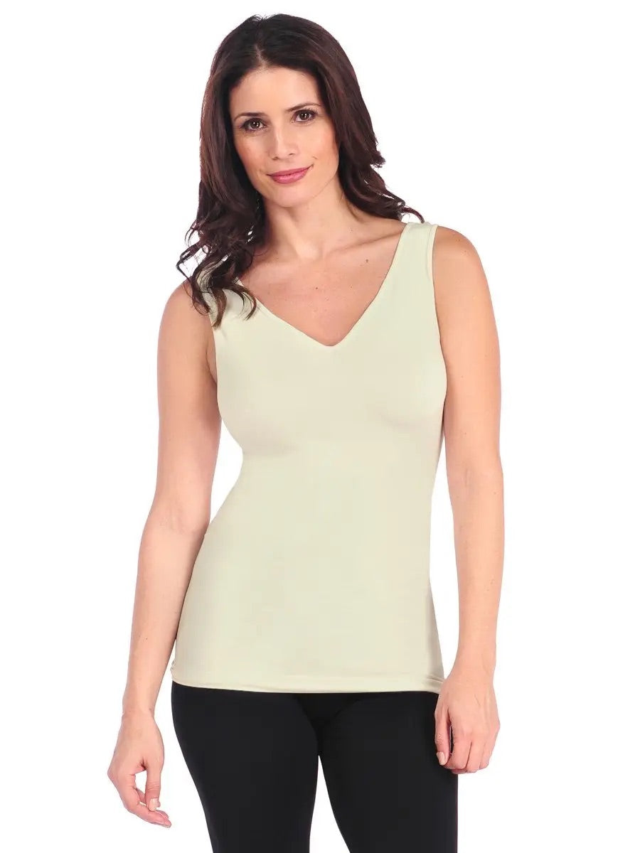 Seamless Reversible Smooth Tank in Cream
