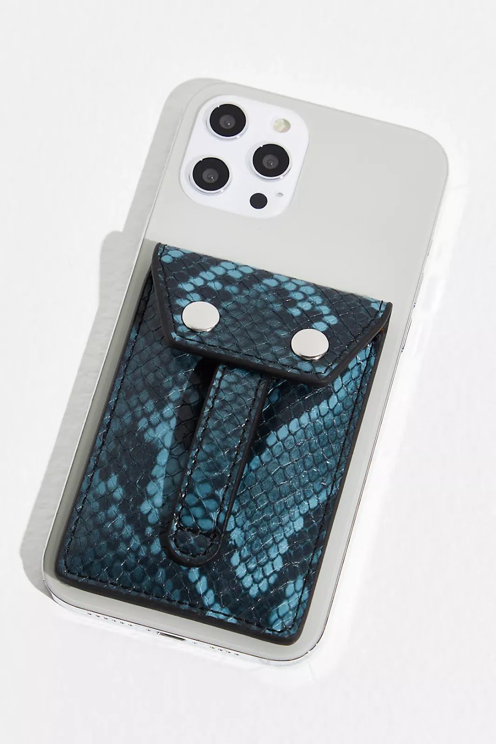 Phone Flipper Wallet in Blue Python