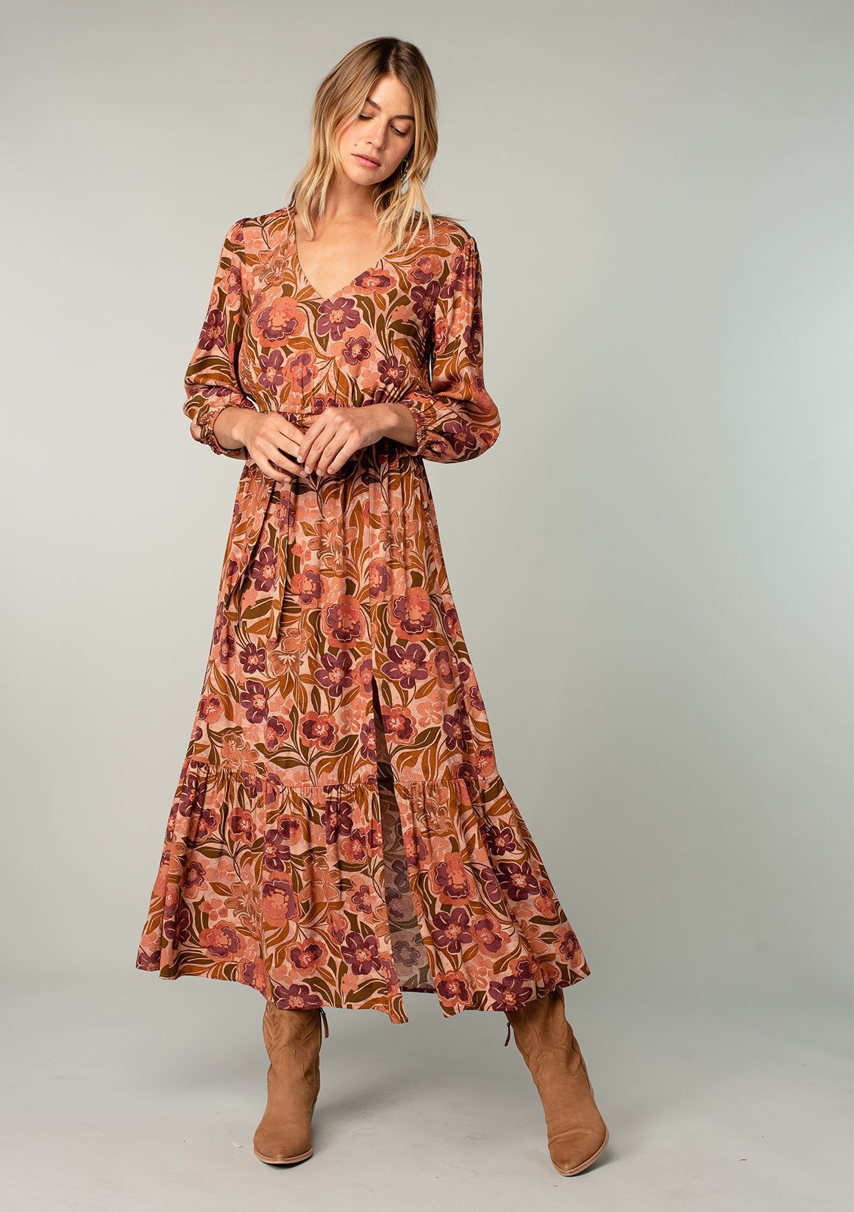 Maxi Dress in Rust Floral