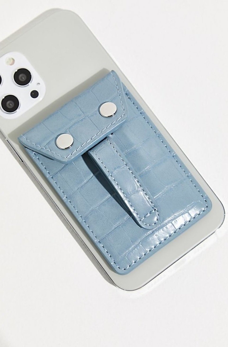 Phone Flipper Wallet in Blue Sky Croc
